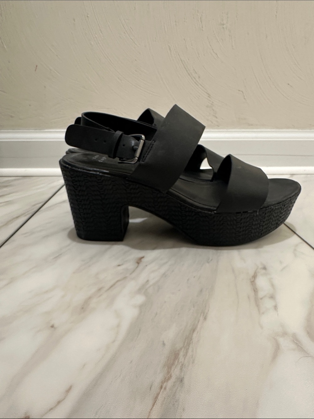 a new day Black Platform Sandals with Chunky Heel